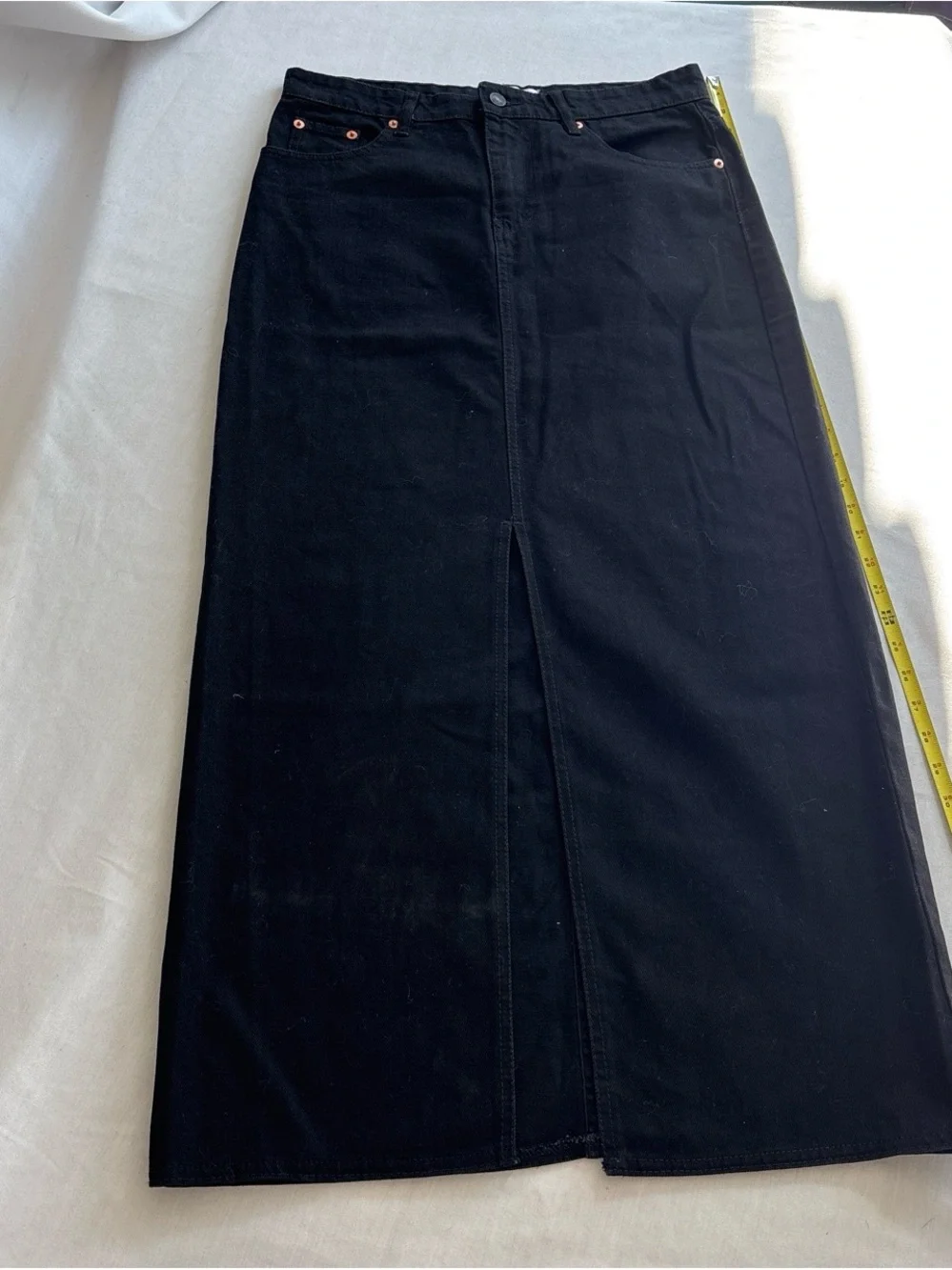 Motel Rocks Black Maxi Skirt Middle Slit S